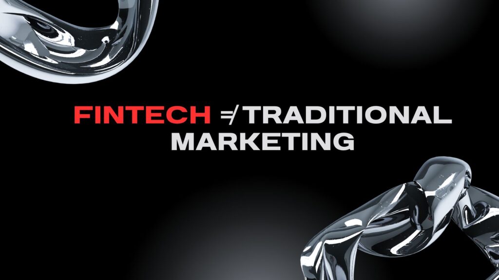 Dark, abstract graphic with "What Is Fintech Marketing?" text. Features a central pink and purple, multi-faceted geometric icon, suggesting complex, regulated digital systems.