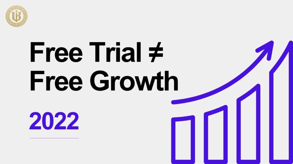 Modern slide with "CAC Not Equal LTV Balance or Burn 2022" text, featuring a large purple bar chart with an upward trend line.