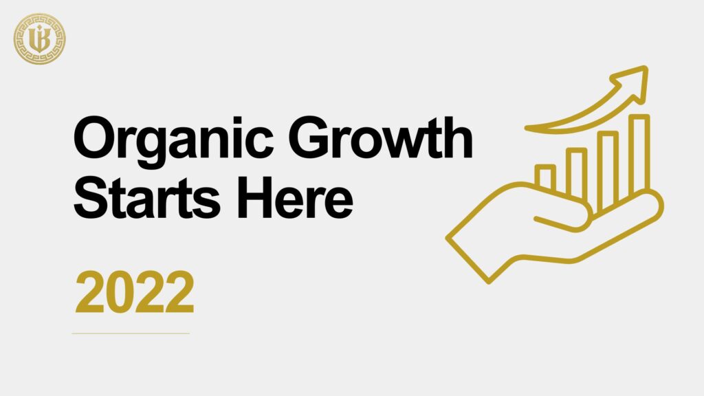 Modern presentation slide with "SaaS SEO Basics for Early-Stage Startups How to Build Organic Growth From Day One" text. Features a graph with three columns and a magnifying glass icon.