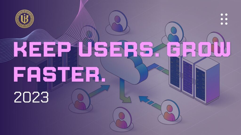 Modern presentation slide with "Retention Playbooks for SaaS Companies That Actually Work" text. Features the "Underboss Media" logo and name, and a purple geometric design element.