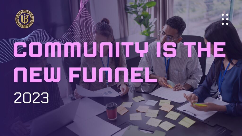 Modern presentation slide with "Building a Community-Led SaaS Brand That Grows Itself" text. Features the "Underboss Media" logo and name, and a purple geometric design element.