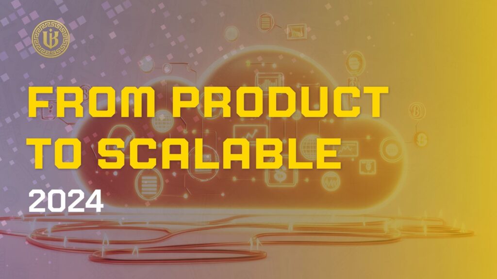 Modern presentation slide with "How to Scale PLG SaaS Beyond $10M ARR" text. Features the "Underboss Media" logo and name, and a purple geometric design element. Caption: Breaking the ceiling! Discover the advanced strategies needed for How to