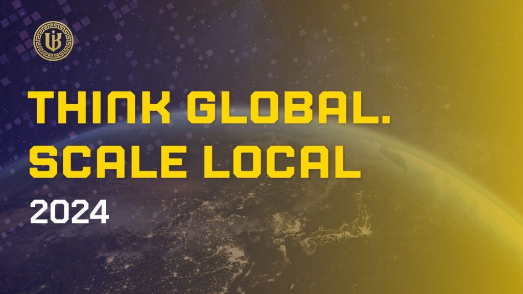 Modern presentation slide with "Building Global SaaS Funnels That Convert Across Markets" text. Features the "Underboss Media" logo and name, and a purple geometric design element.