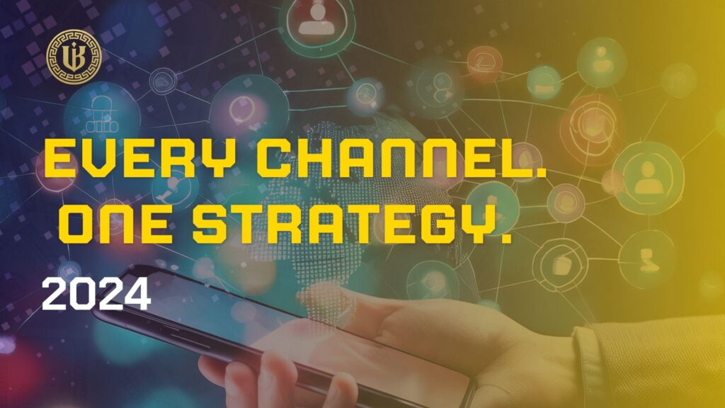 Modern presentation slide with "Multichannel Marketing for SaaS at Scale" text. Features the "Underboss Media" logo and name, and a purple geometric design element.