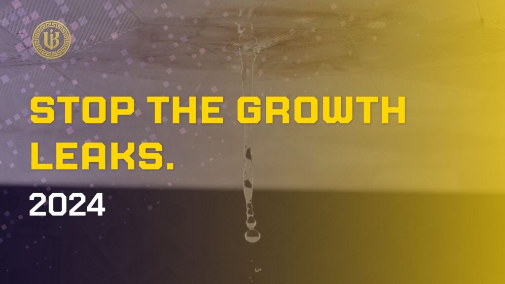 Modern presentation slide with "Common SaaS Growth Mistakes in 2024 (and How to Fix Them Fast)" text. Features the "Underboss Media" logo and name, and a purple geometric design element.